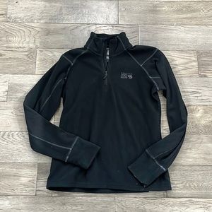 Womens black Mountajn Hardware fleece 1/4 zip pullover, medium